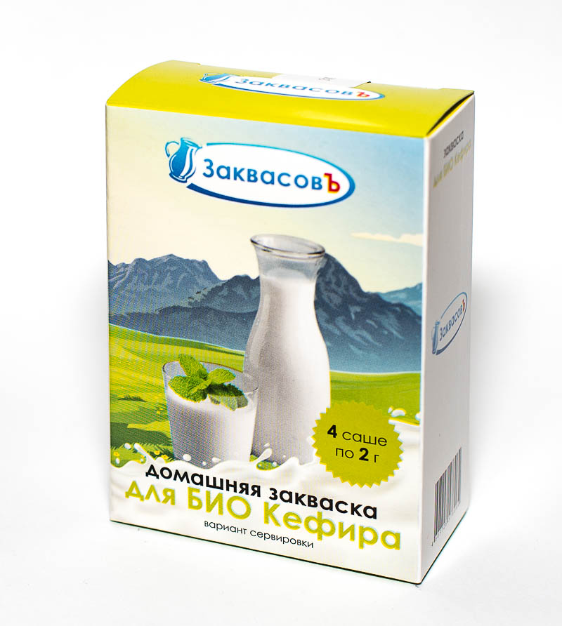 ЗаквасовЪ «БИО Кефир»,
упаковка 4 саше по 2 гр.
+1 саше в подарок! ЗаквасовЪ «БИО Кефир»,
упаковка 4 саше по 2 гр.
+1 саше в подарок!